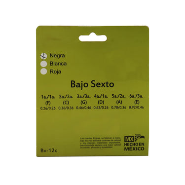 Encordadura Eclipse P/Bajo Sexto Negra, Bx-12c/Neg